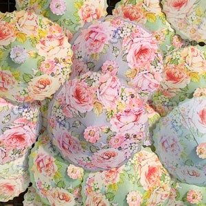 20 Pastel Blues & Greens cabbage rose paper cocktail umbrellas tiny umbrellas drink umbrellas wine parasols handmade garden party bar supply