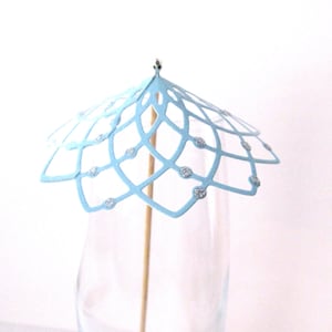 20 Blue electrons open-work Cocktail umbrellas science Cocktail cocktail drink umbrellas wedding reception wine decor accessories bar supply