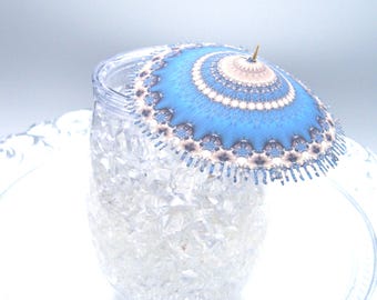 Blue fringed fancy unique Cocktail umbrellas 10 or 20 wedding mini drink umbrellas paper Cocktail umbrellas wedding reception decor handmade