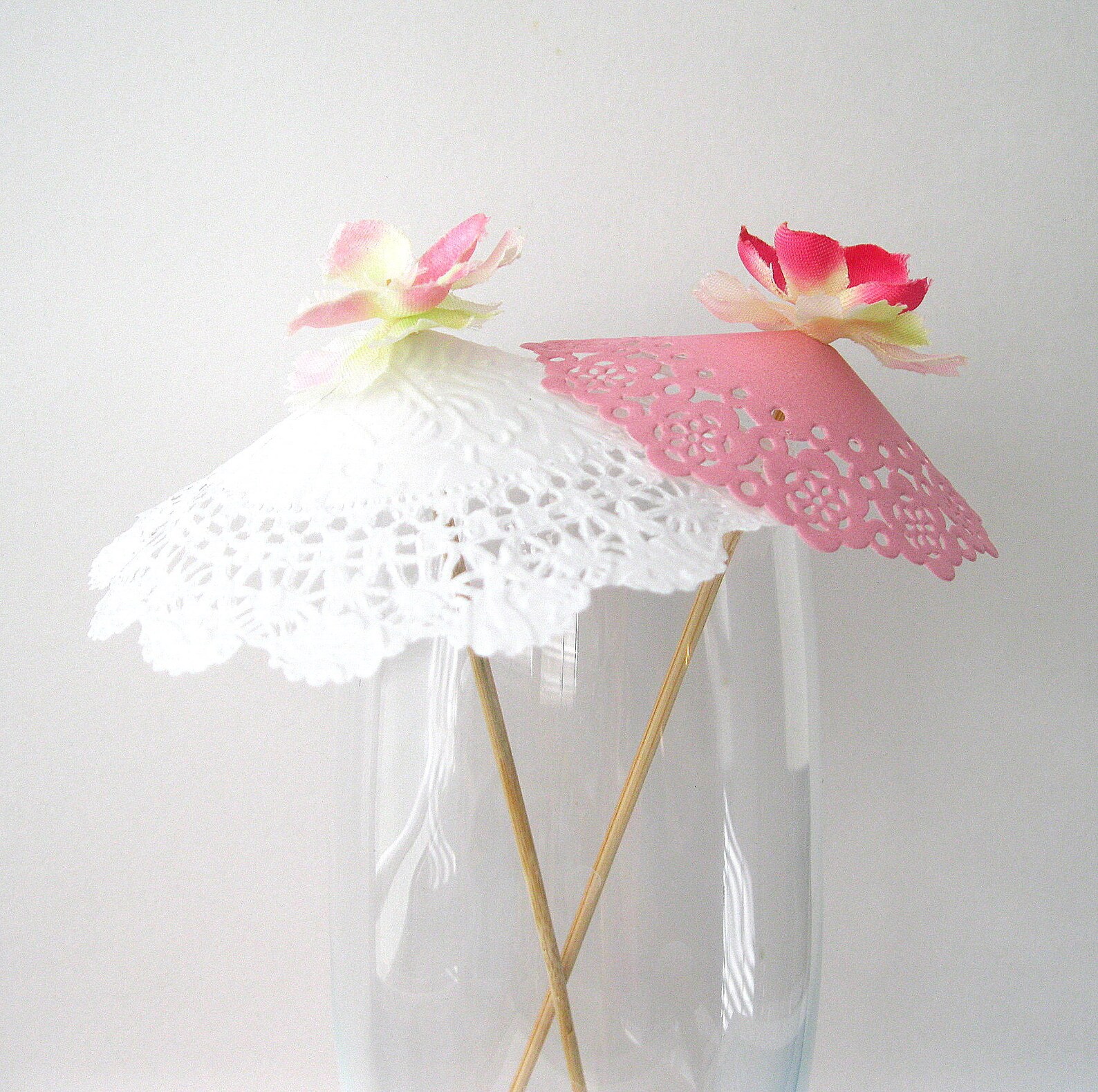 20 Baby Pink Cocktail Umbrellas Doily Pink Cocktail Pink & Etsy