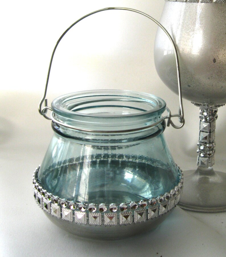 Mint Aqua Candle Holder Vase Table Decor Hanging Lantern Etsy
