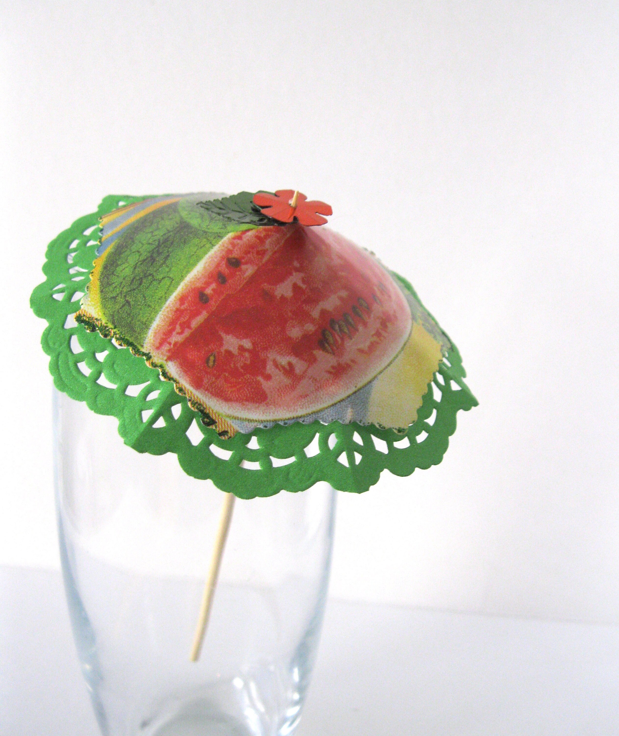 15 Green and Red watermelon Cocktail umbrellas wedding mini Etsy
