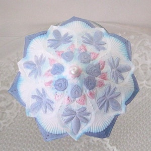 10 embossed white & denim blues Cocktail umbrellas wedding hand-colored mini drink umbrella drink topper cocktail umbrella wedding reception