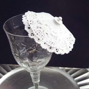 20 White Cocktail umbrellas drink parasol 20 double doily umbrellas Large White cocktail umbrellas wedding reception table decor accessories