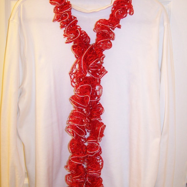 Festive Red and Silver Infinity Sashay Scarf
