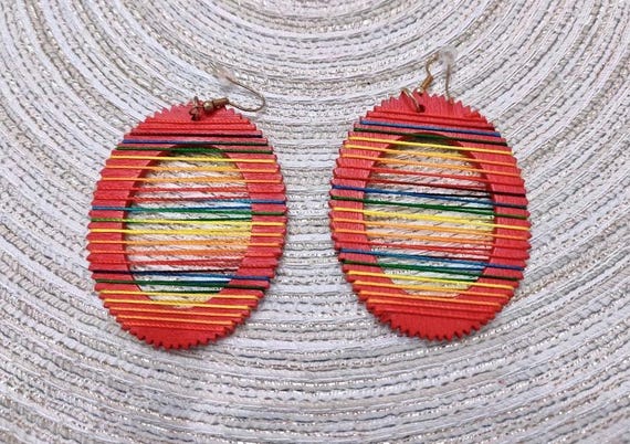 Vintage Drop Dangle Earrings, Dramatic Fashion St… - image 1