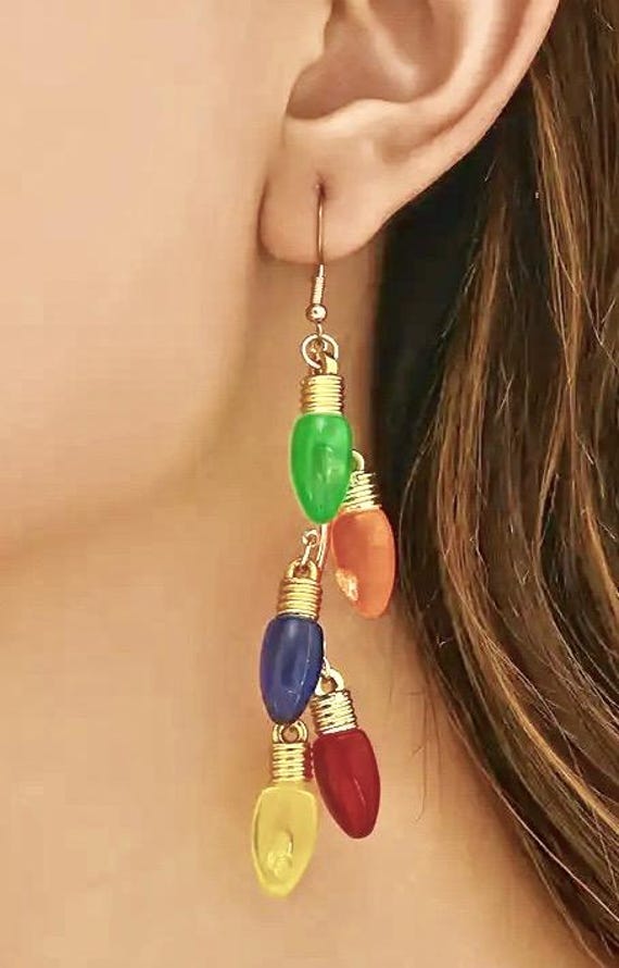 Christmas Tree Lights Festive Statement Earrings … - image 2