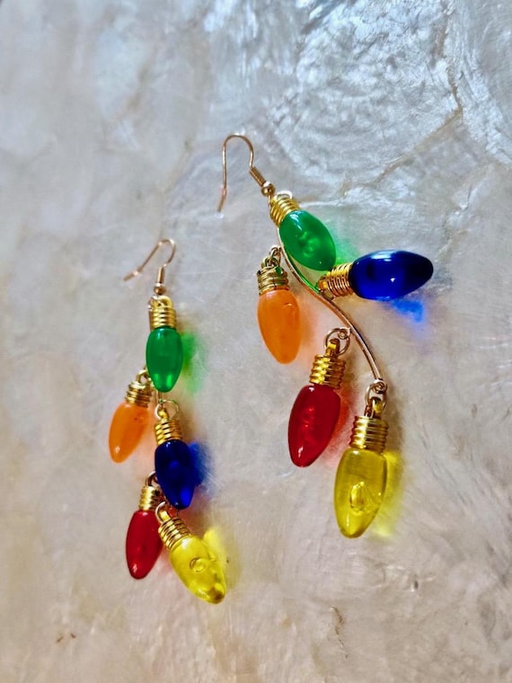 Christmas Tree Lights Festive Statement Earrings … - image 1