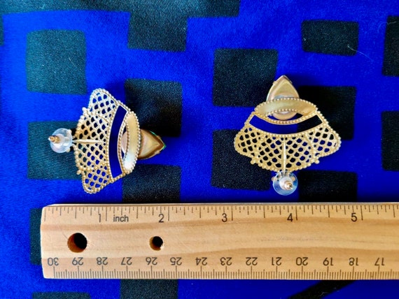 Statement Earrings, Large Textured, Elegant Class… - image 4