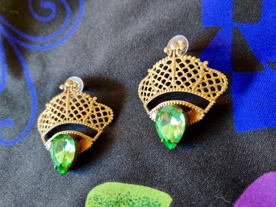 Statement Earrings, Large Textured, Elegant Class… - image 2