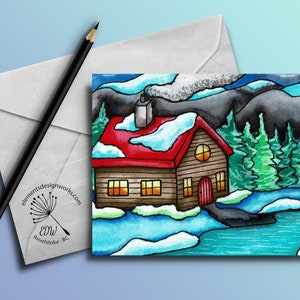 Greeting Card - Cabin in the Woods #3