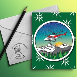 Greeting Card - Flyin' High - Dark Green