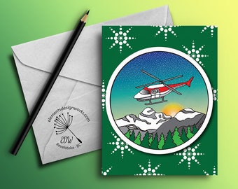 Greeting Card - Flyin' High - Dark Green