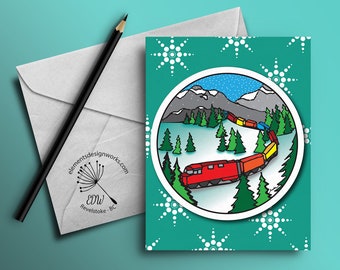 Greeting Card - Choo Choo - Teal