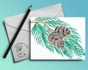Greeting Card - Pinecones & Boughs