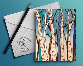 Greeting Card - Birch Trees