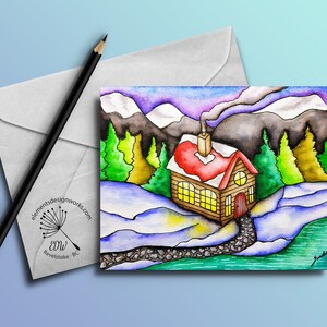 Greeting Card - Cabin in the Woods