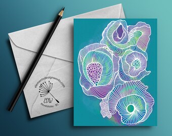 Greeting Card - Zen Out - Teal