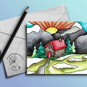 Greeting Card - Cabin in the Woods #2
