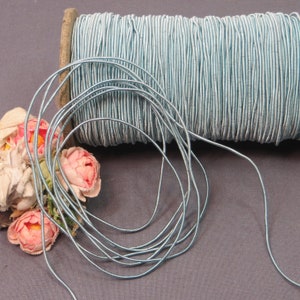5y BLUE SILK Rat Tail Cord tag: Soutache French Wedding Trim Rococo Rosette Ribbon Ribbonwork Flower Vintage Doll Dress Antique applique