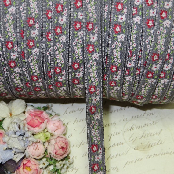 1y VTG 3//4/" MAUVE PINK OMBRE RIBBON TRIM BROCADE ROCOCO JACQUARD FRENCH DRESS