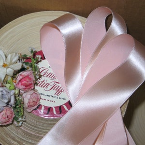 1 Roll Rayon PINK SATIN Ribbon Taffeta Back 1 1/4&quot; tags: Two Toned Ribbon Trim Flower Millinery Hat Cocarde Dress French Rosette Ribbonwork