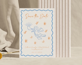 CUPID Save the Date Digital Invitation | Whimsical Wedding Invitation | Parisian Invite |  Mobile Save the Date Invitation