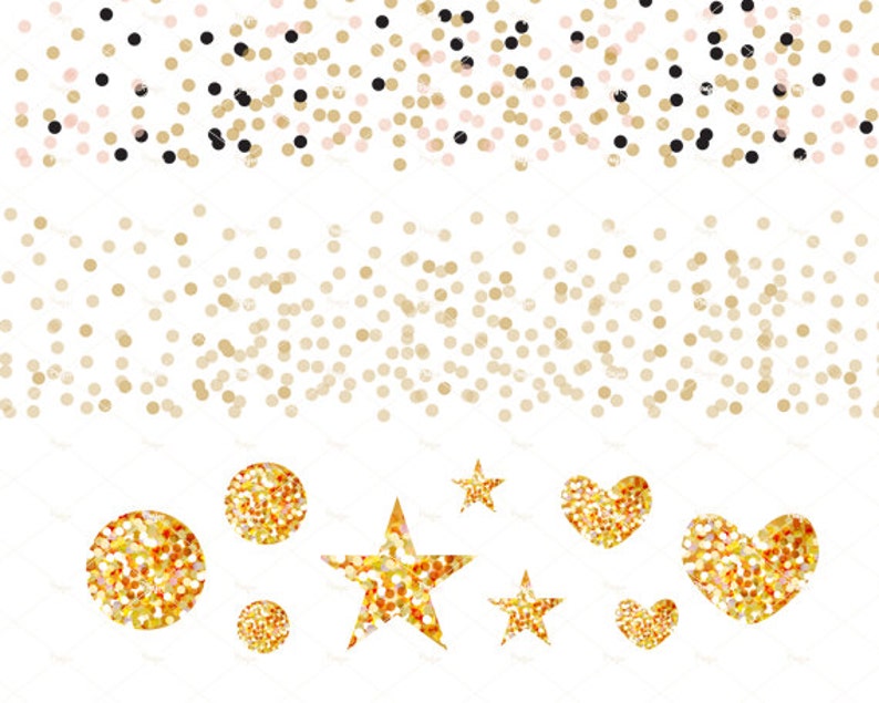 Confetti Borders and Shapes Clipart // Vector and PNG // | Etsy