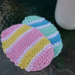 Sous-verre d'oeufs de Pâques MOTIF DE CROCHET pour Pâques (sous-verre, gant de toilette, lavette, gommage pour le visage, etc.)