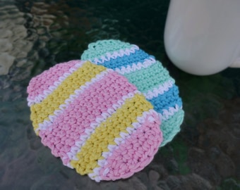 Easter Egg Coaster CROCHET PATTERN for Easter (Coaster, Washcloth, Dish Cloth, Face Scrubby, etc.)