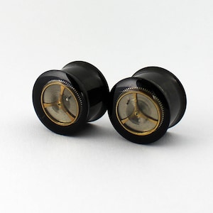 Zatyczki do uszu Steampunk 14 mm / Tunele do uszu Steampunk / Tunele z podwójnym rozszerzeniem / Rozmiar 9/16&#39;&#39;. Para., Nestre