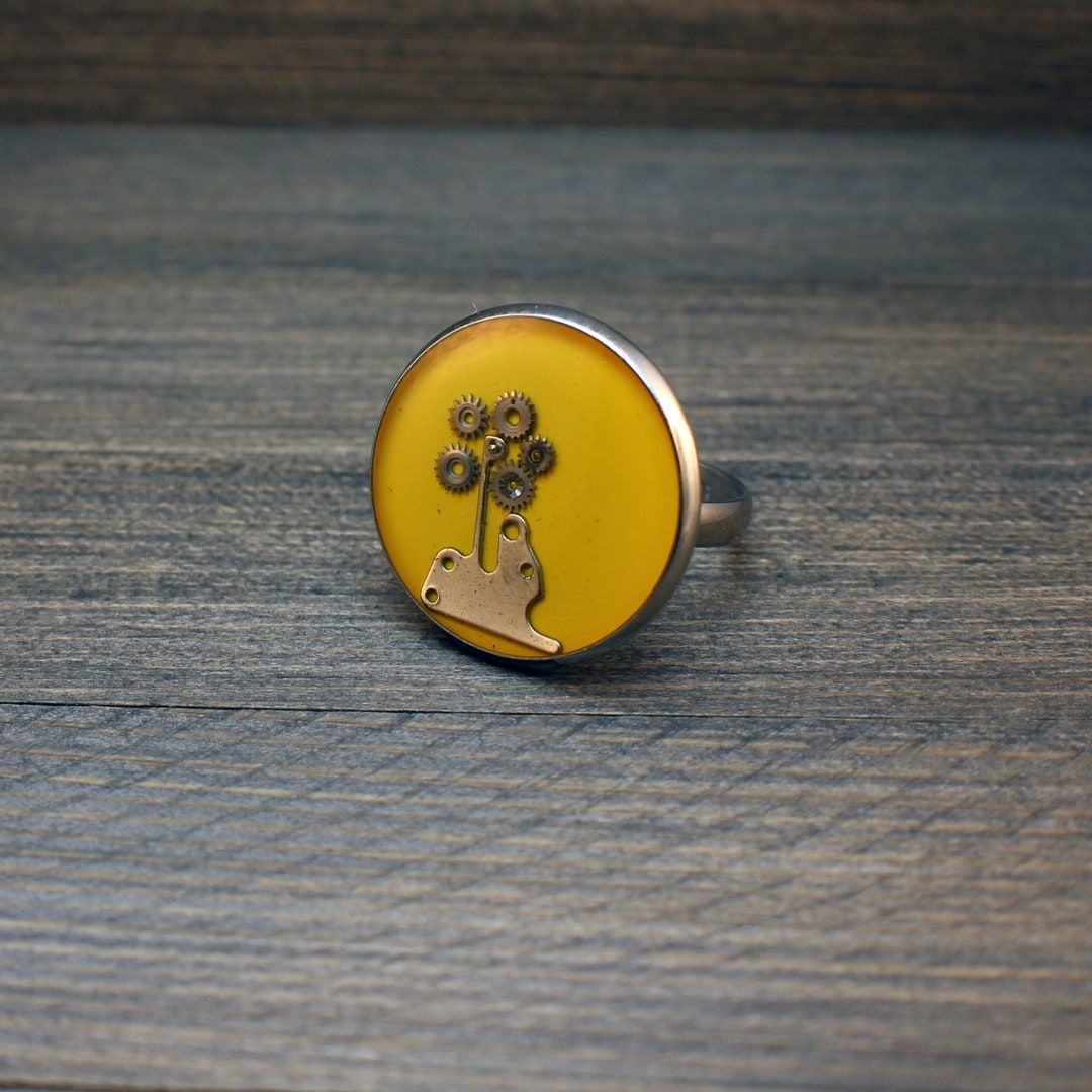 Steampunk Ring, Watch Ring, Stainless Steel Ring, Watch Parts Ring