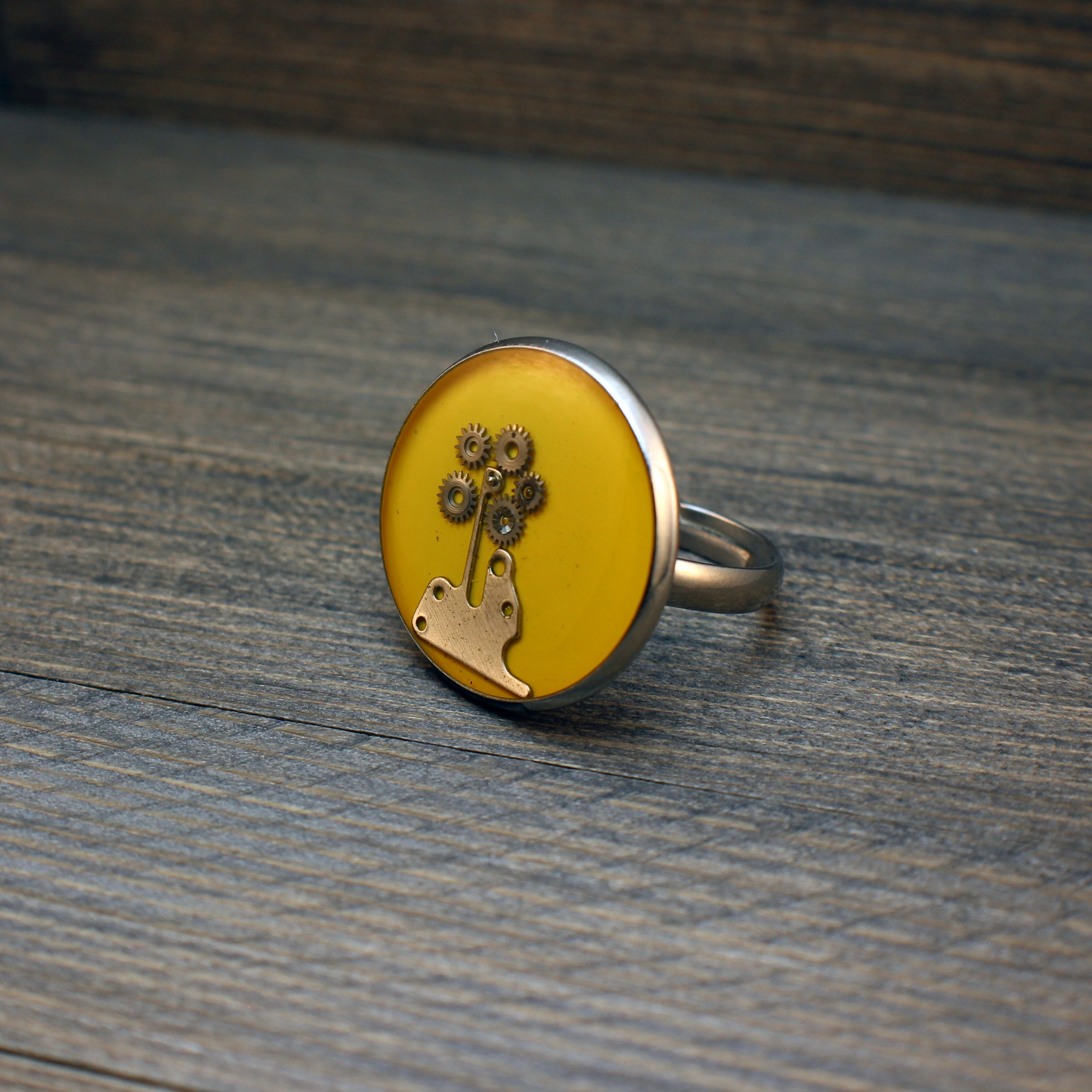 Steampunk Ring, Watch Ring, Stainless Steel Ring, Watch Parts Ring