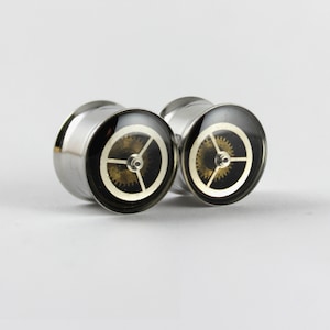 13mm Steampunk Ohrstecker / Steampunk Ohr Tunnel / Doppel Flare Tunnel /, Nestre