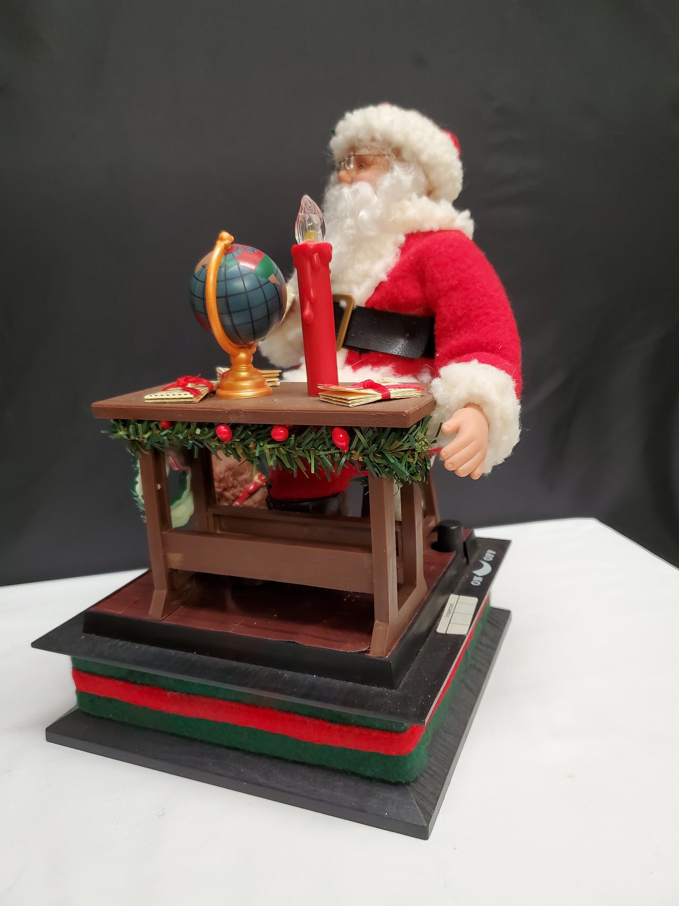 Vintage 1993 Holiday Creations Musical Santa at His Desk - Etsy