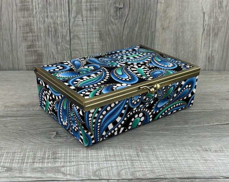 Fabric Keepsake Box With Kiss Lock: Cartonnage Stationery Organizer - Etsy