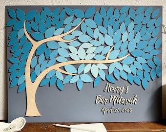 Magnetic Tree of Wishes Guest Book: Bar, Bat Mitzvah, Sweet 16 or Quince Keepsake