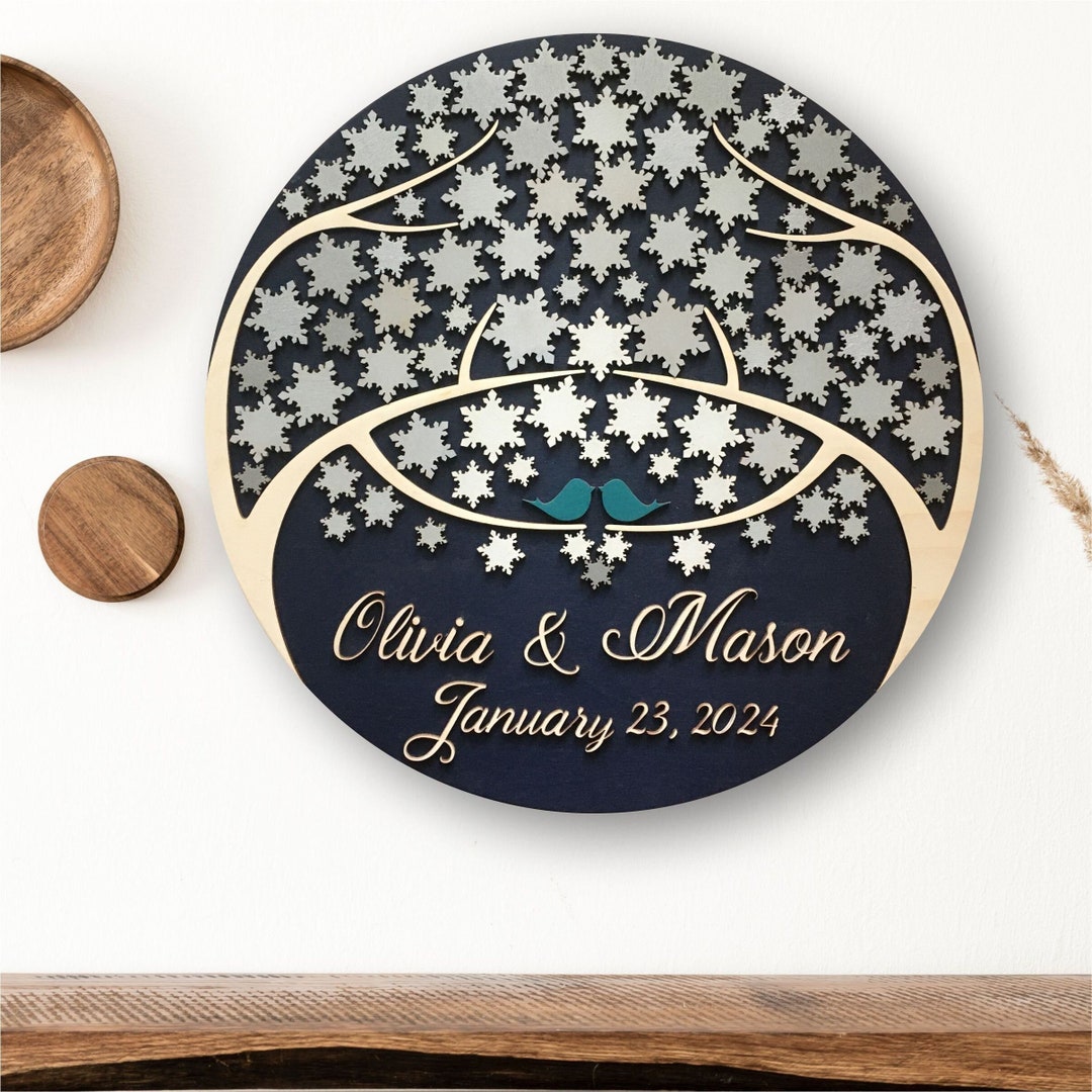 Winter Wedding Guest Book Alternative, Wedding or Anniversary Sign In ...