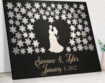 Winter 3D Guestbook Alternative, Personalized Sign In Guest Book, Winter Fairytale Wedding