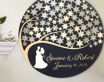 Winter Wedding Guest Book Alternative: Snowflake Sign In