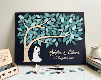 Magnetic Personalized  Wedding Guest Book Alternative: 3D Wood Puzzle, Anniversary Keepsake