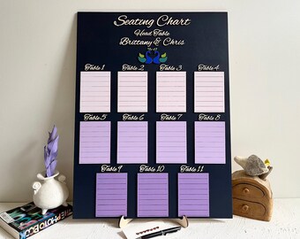 Wedding Seating Chart - Peacock Theme Personalized Wood Seats Arrangement for Event