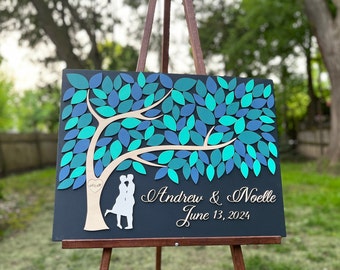 Personalized 3D Wood Wedding Guest Book Alternative: Tree of Life Welcome Sign