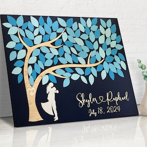 3D Wood Wedding Guest Book Alternative: Personalized Tree of Life Sign