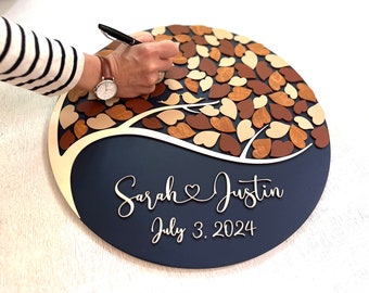 Rustic Wedding Guest Book Alternative: Personalized Tree Sign