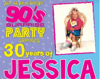 Ultimate 90s Party Uitnodiging Digitaal Bestand - U print thuis of online (DIGITALE KOPIE)