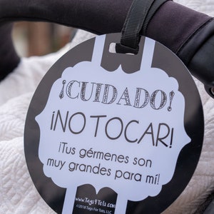 Spanish & English Tag Baby Safety Sign, Newborn, Baby Car Seat Tag, Stroller Tag image 6