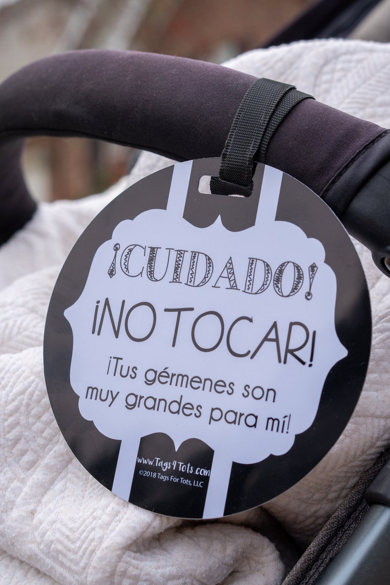 Spanish & English Tag Baby Safety Sign, Newborn, Baby Car Seat Tag, Stroller Tag image 6