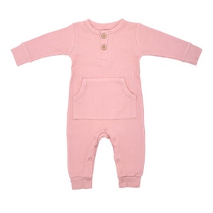 TROIS PETITS TOUT Baby Girl Boy Romper Corps côtelé Solide Uni Une Pièce Combinaisons Une Pièce Vêtements Bébé Tenues Chute... image 2