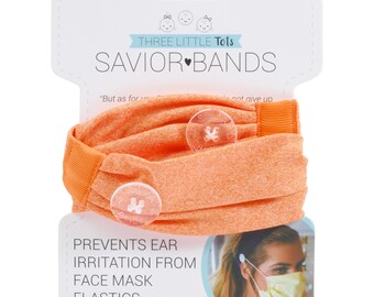 Orange Headband with Buttons Savior Bands - Headbands for Masks for Nurses, doctors, teachers